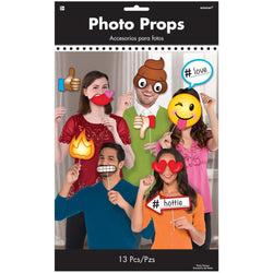 Photo Booth Expressions Photo Props 13pcs Party Accessories - Party Centre