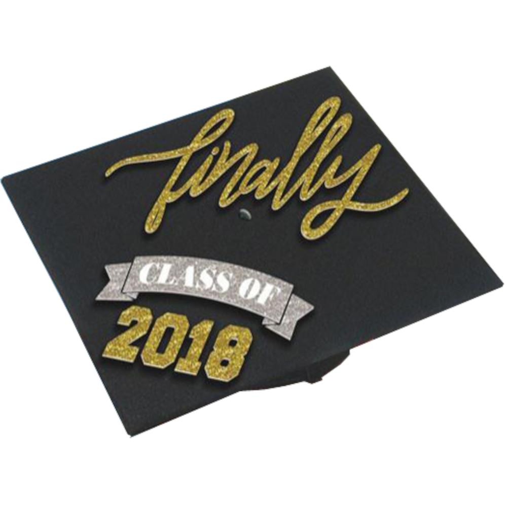 Finally Class Of 2018 Grad Cap Decorating Kit 1pc Costumes & Apparel - Party Centre