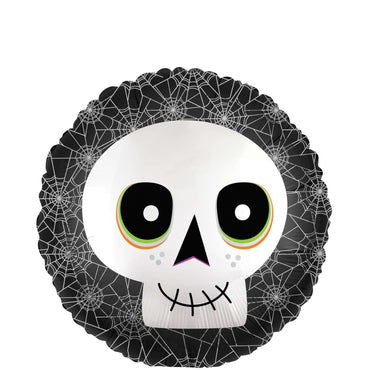 Halloween Skull Satin Infused Foil Balloon 45cm Balloons & Streamers - Party Centre