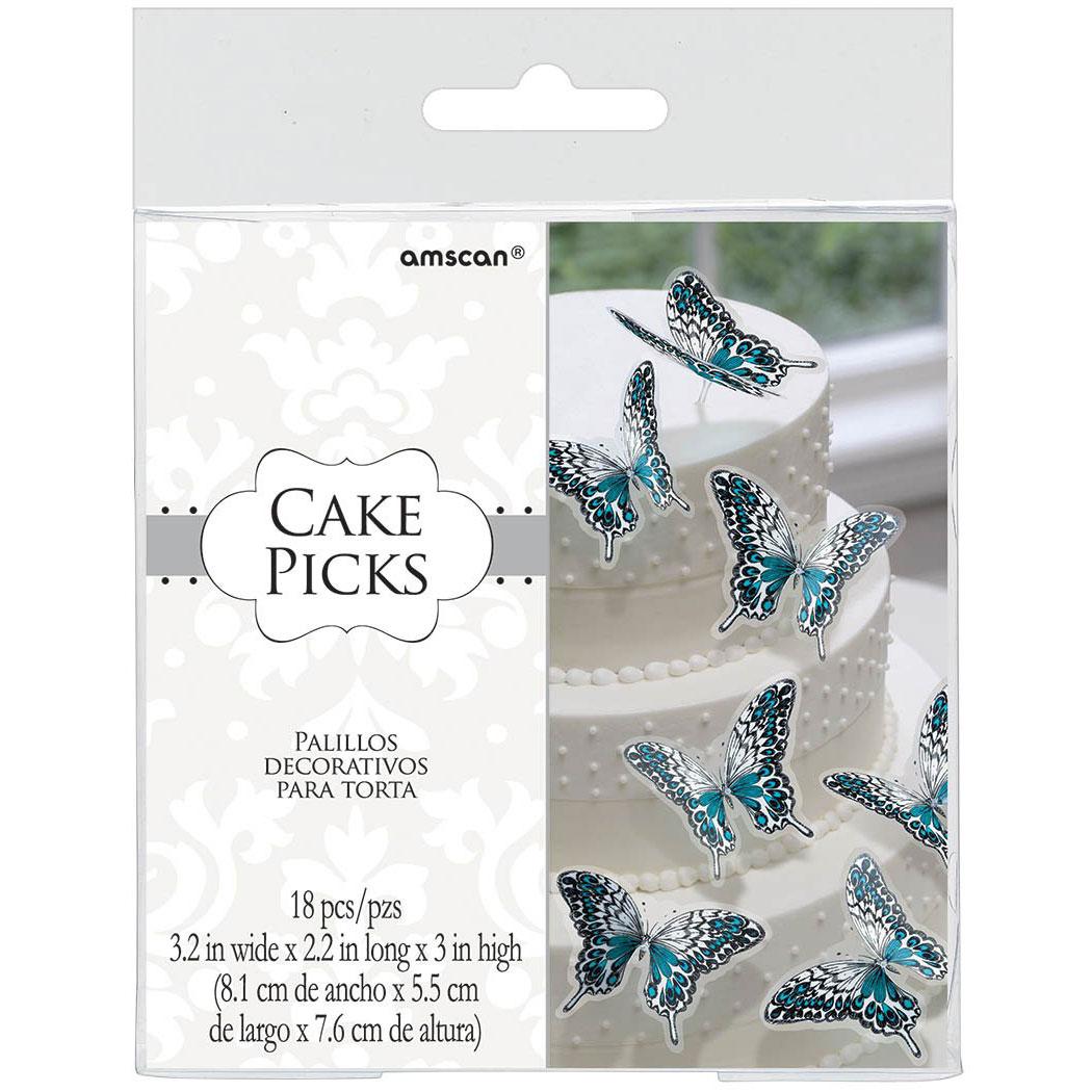 Butterfly Cake Picks 18pcs Party Accessories - Party Centre