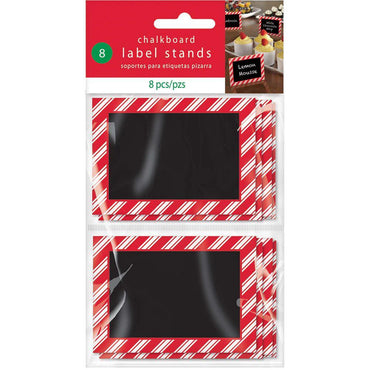 Christmas Chalkboard Label Stand 8pcs Decorations - Party Centre