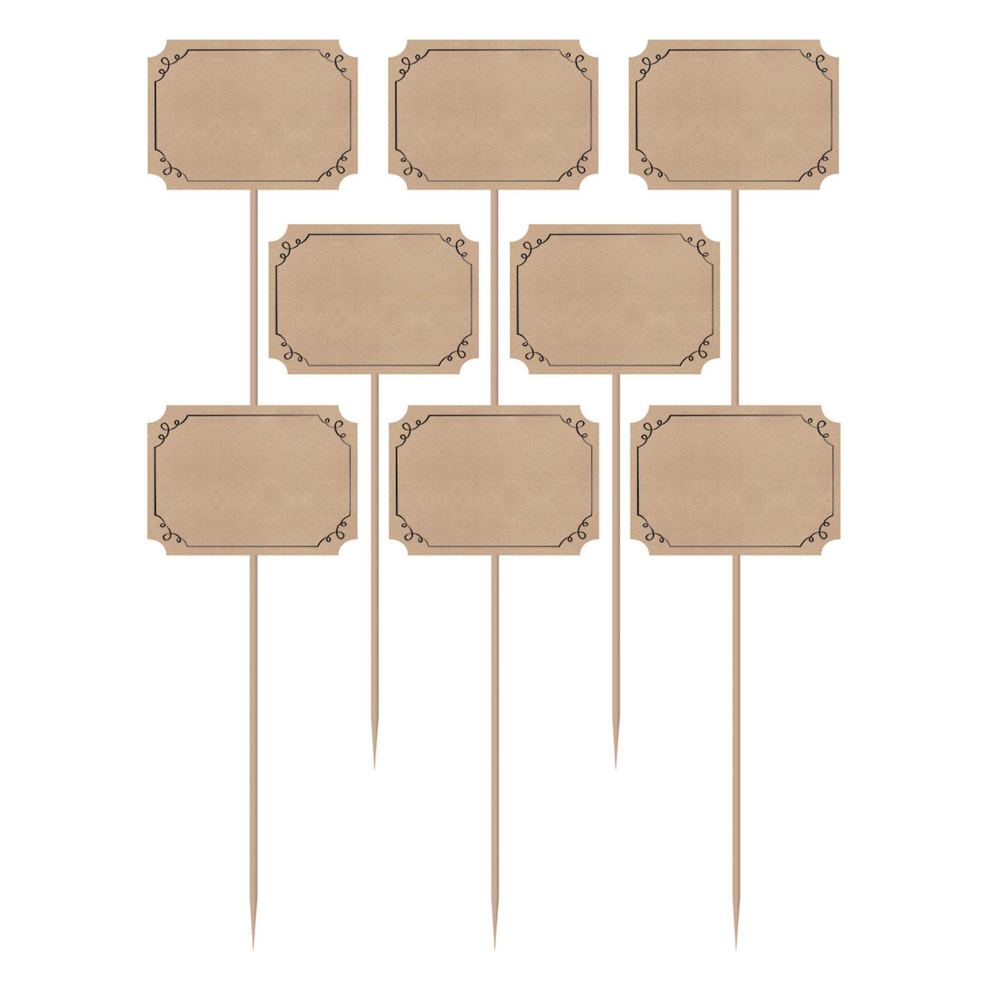 Kraft Paper Large Picks With Wood Pick 12pcs Party Accessories - Party Centre