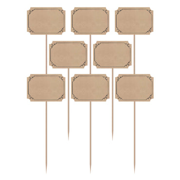 Kraft Paper Large Picks With Wood Pick 12pcs Party Accessories - Party Centre