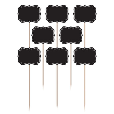 Large Chalkboard Picks Paper With Wood Pick 12pcs Party Accessories - Party Centre