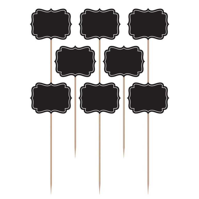 Large Chalkboard Picks Paper With Wood Pick 12pcs Party Accessories - Party Centre
