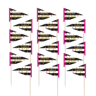 Gold Confetti Grad Picks 2.50in, 36pcs Party Accessories - Party Centre