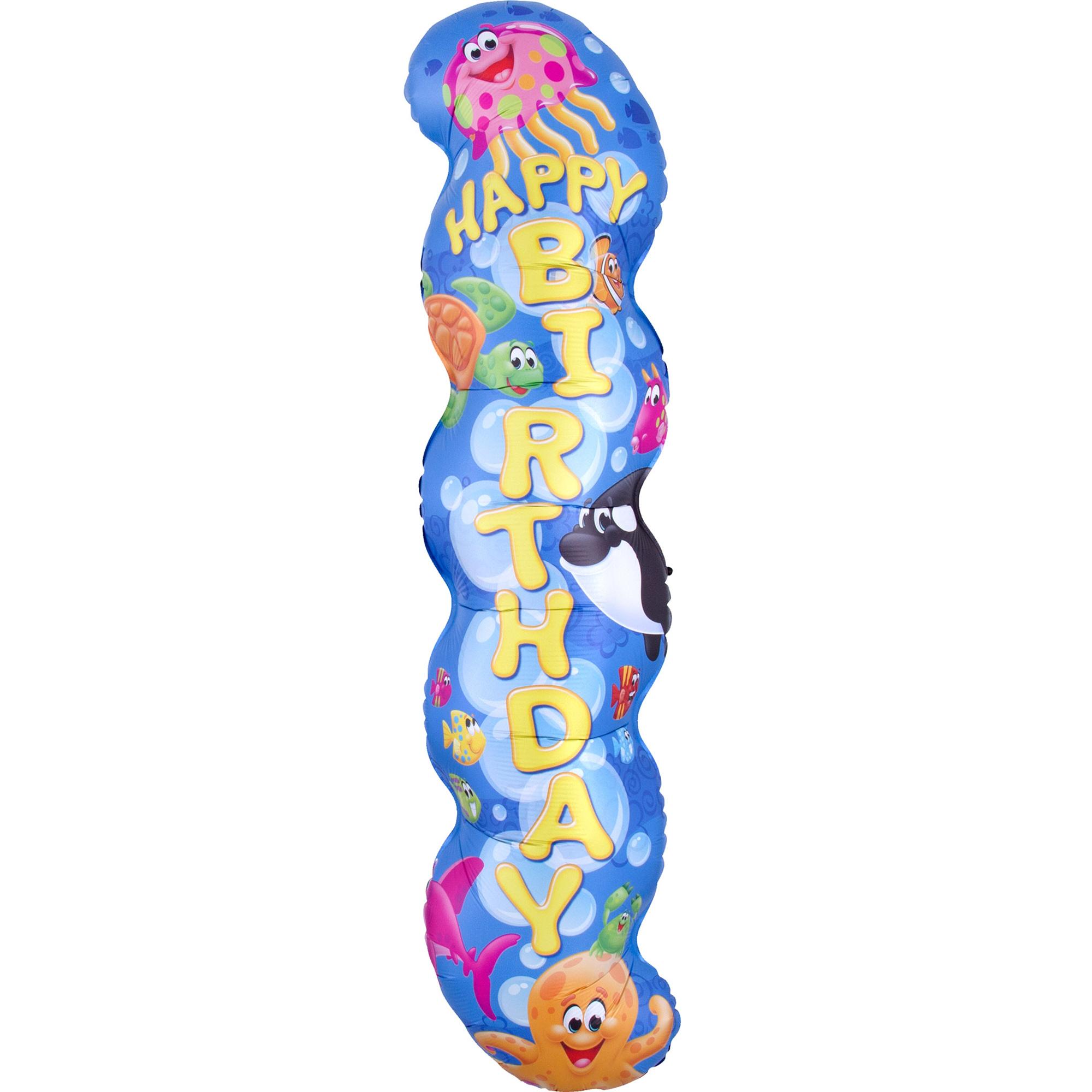 Sea Buddies Trend Birthday SuperShape Balloon 25x101cm Balloons & Streamers - Party Centre
