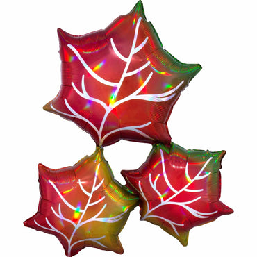 Leaves Iridescent SuperShape Balloon 76x63cm Balloons & Streamers - Party Centre