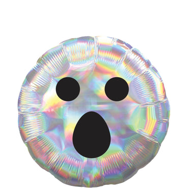 Ghost Face Iridescent Foil Balloon 45cm Balloons & Streamers - Party Centre