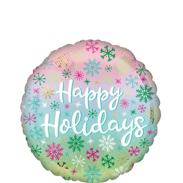 Happy Holiday Flakes Foil Balloon 45cm Balloons & Streamers - Party Centre