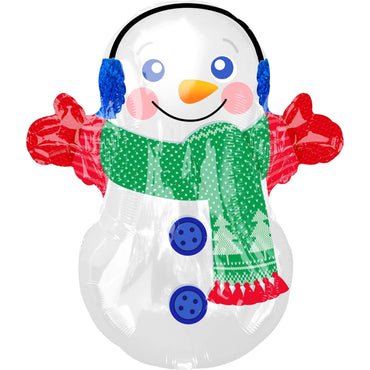 Adorable Snowman Standard Shape Balloon 45x53cm Balloons & Streamers - Party Centre