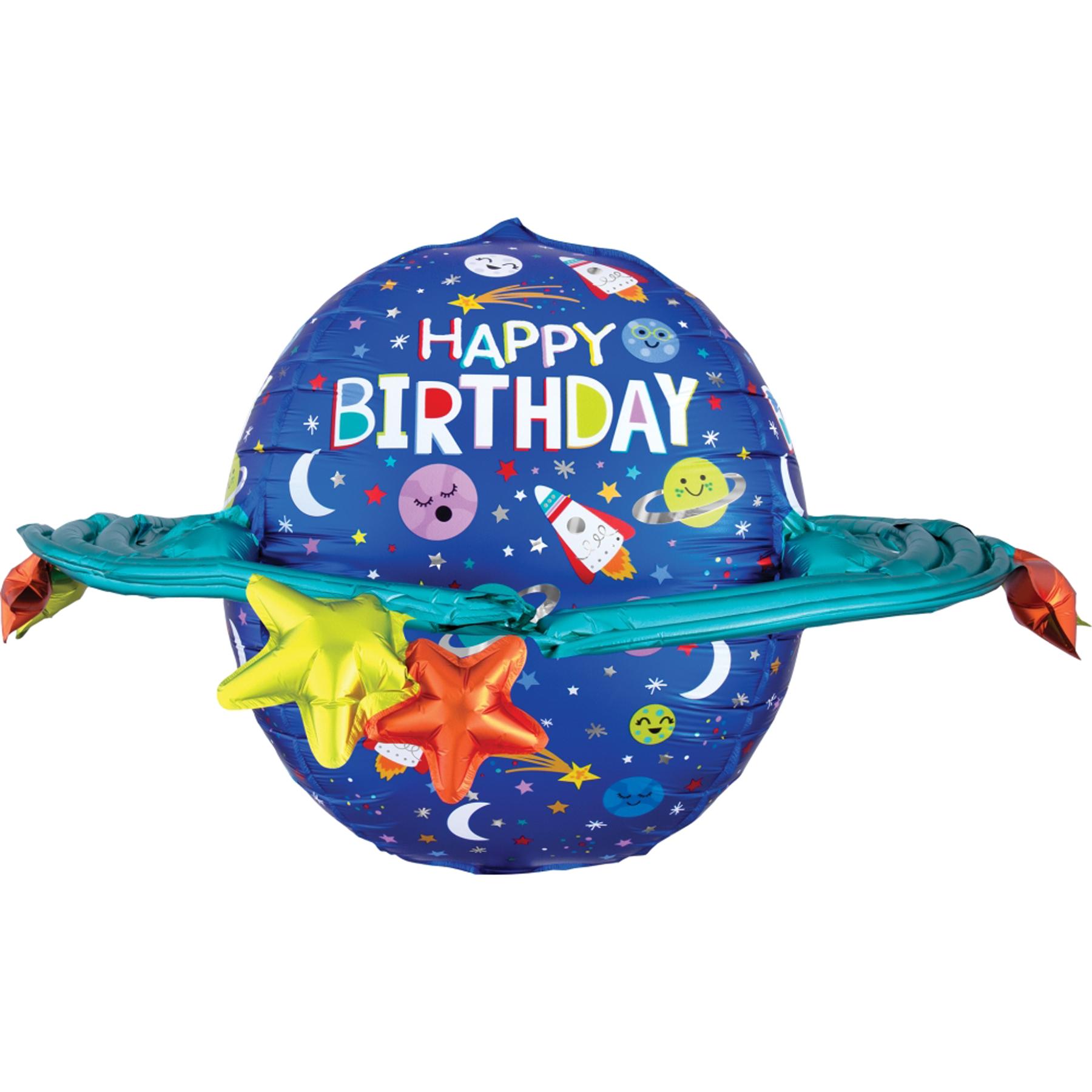 Happy Birthday Colorful Galaxy Ultrashape Balloon 73x50cm Balloons & Streamers - Party Centre