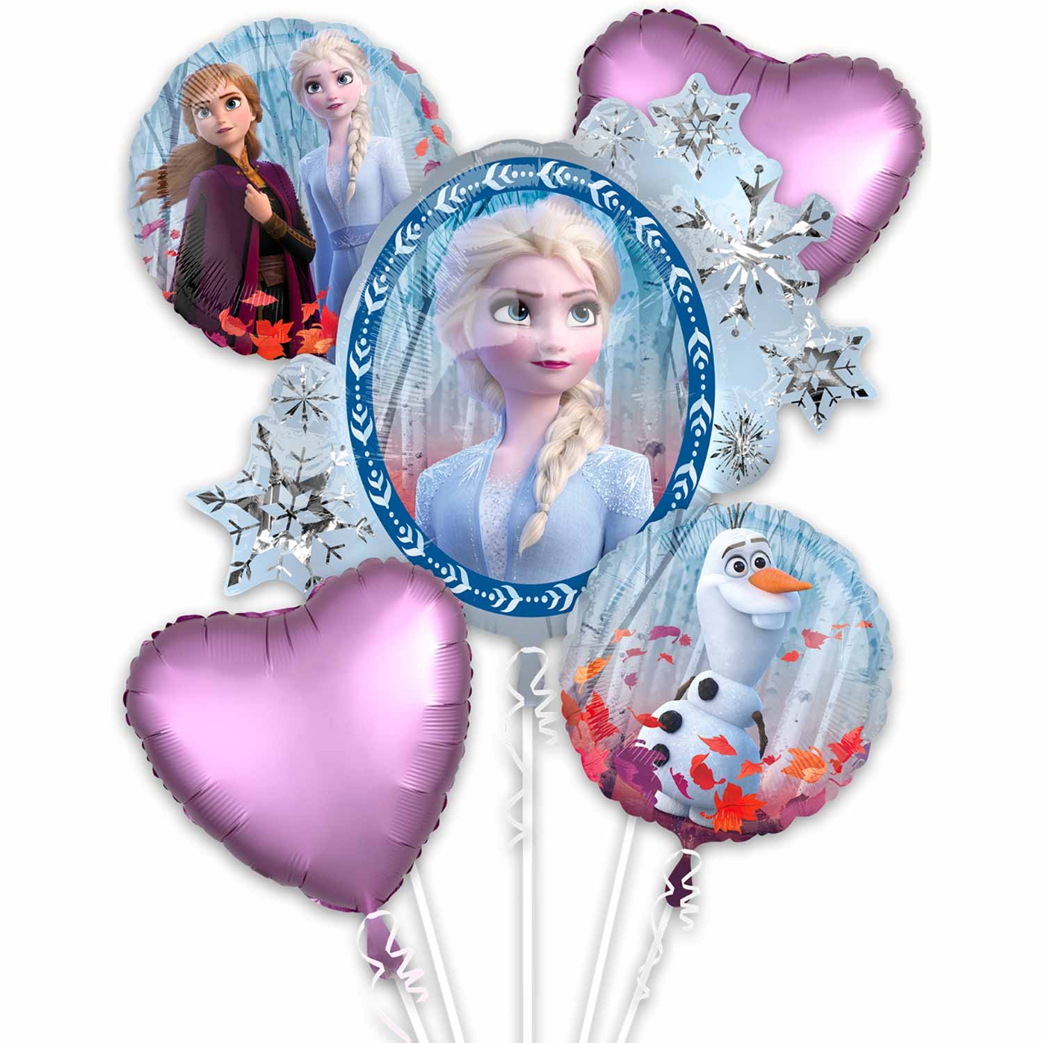 Frozen 2 Balloon Bouquet 5pcs Balloons & Streamers - Party Centre