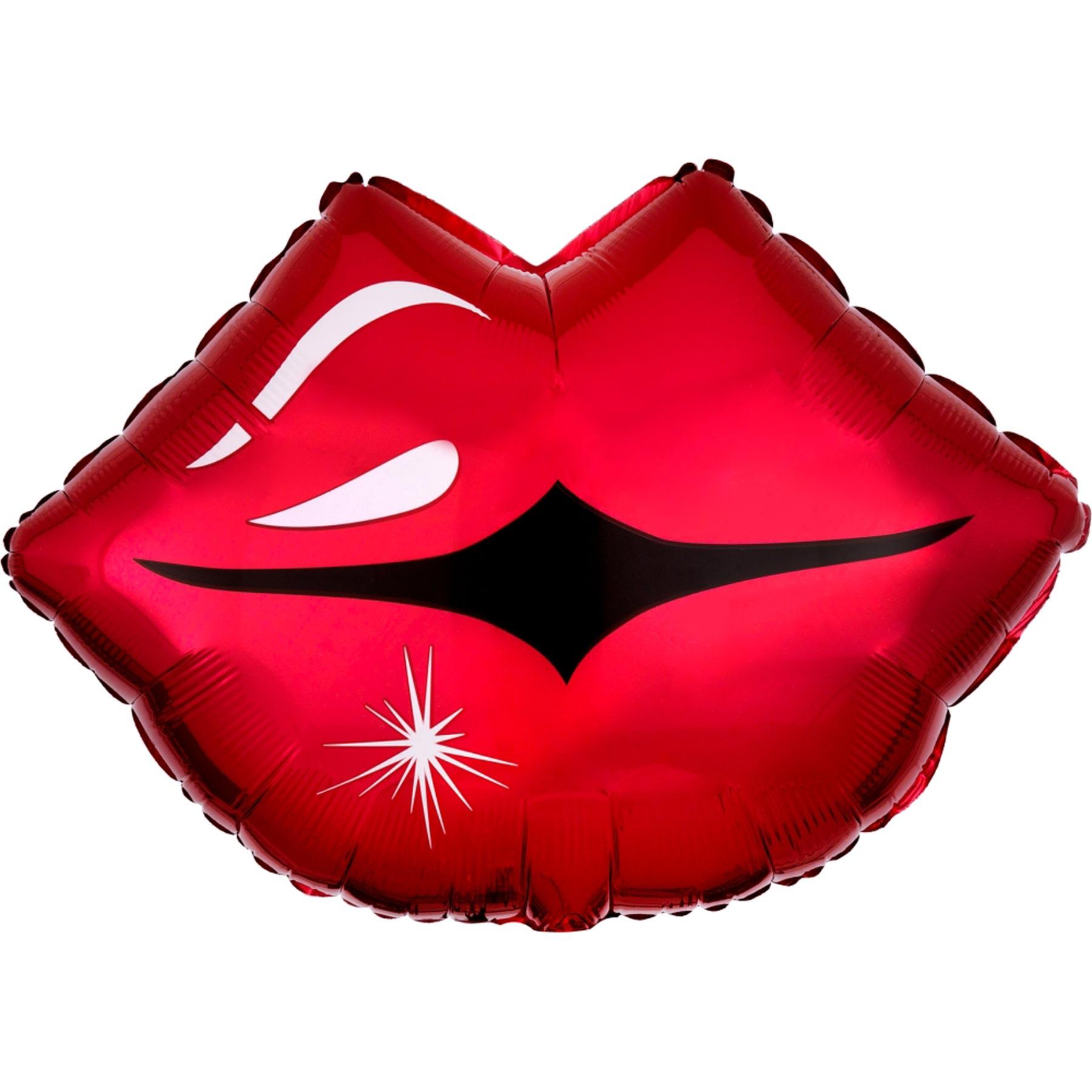 Kissy Lips Junior Shape Foil Balloon 43x33cm Balloons & Streamers - Party Centre