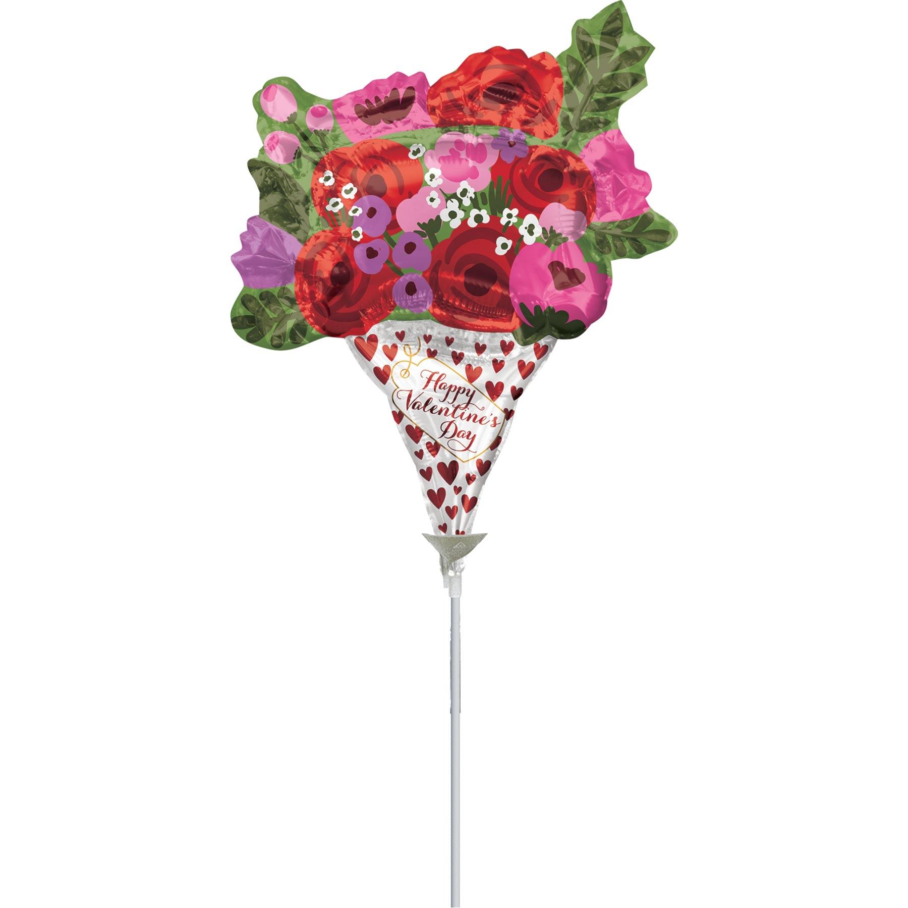 Valentine's Day Rose Bouquet Mini Shape 25x30cm Balloons & Streamers - Party Centre