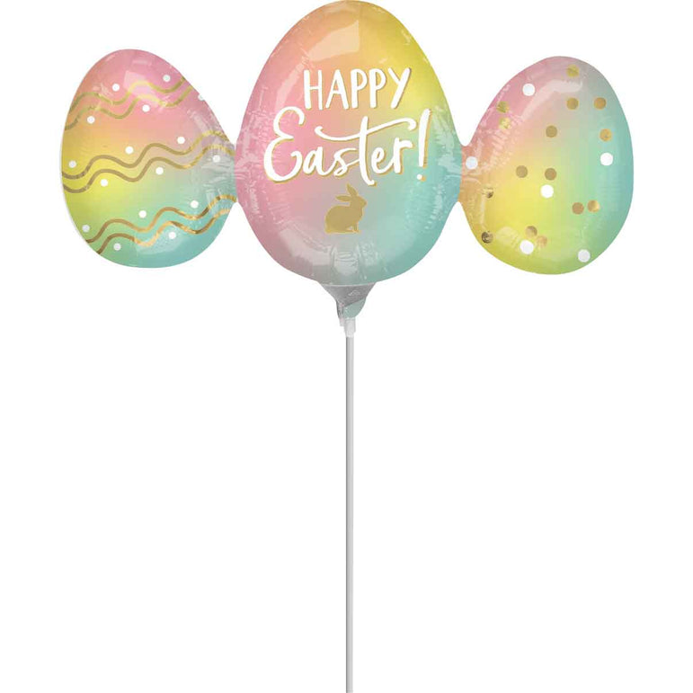 Egg Trio Minishape Foil Balloon 30x15cm Balloons & Streamers - Party Centre