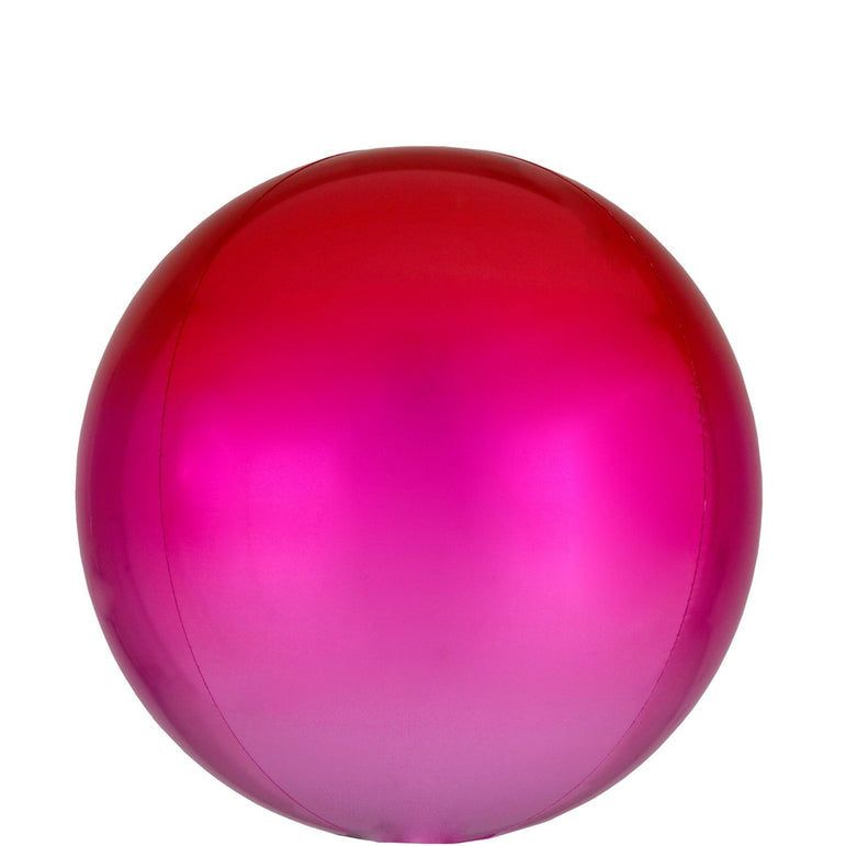 Red & Pink Ombre Orbz Balloon 38x40cm Balloons & Streamers - Party Centre
