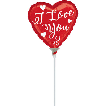 I Love You White Love Script Balloon 23cm