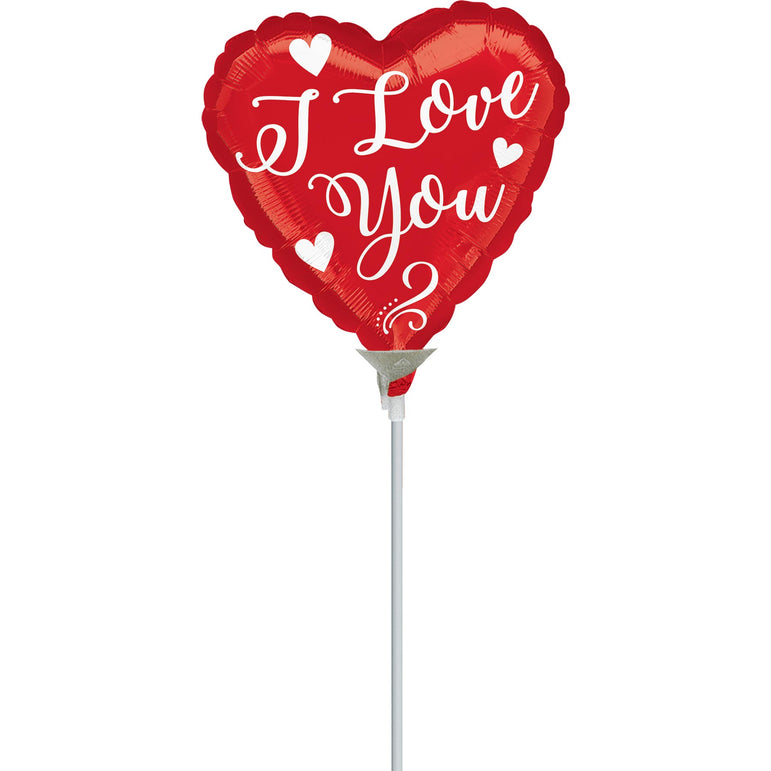I Love You White Love Script Balloon 23cm