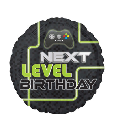 Level Up Birthday Foil Balloon 45cm Balloons & Streamers - Party Centre