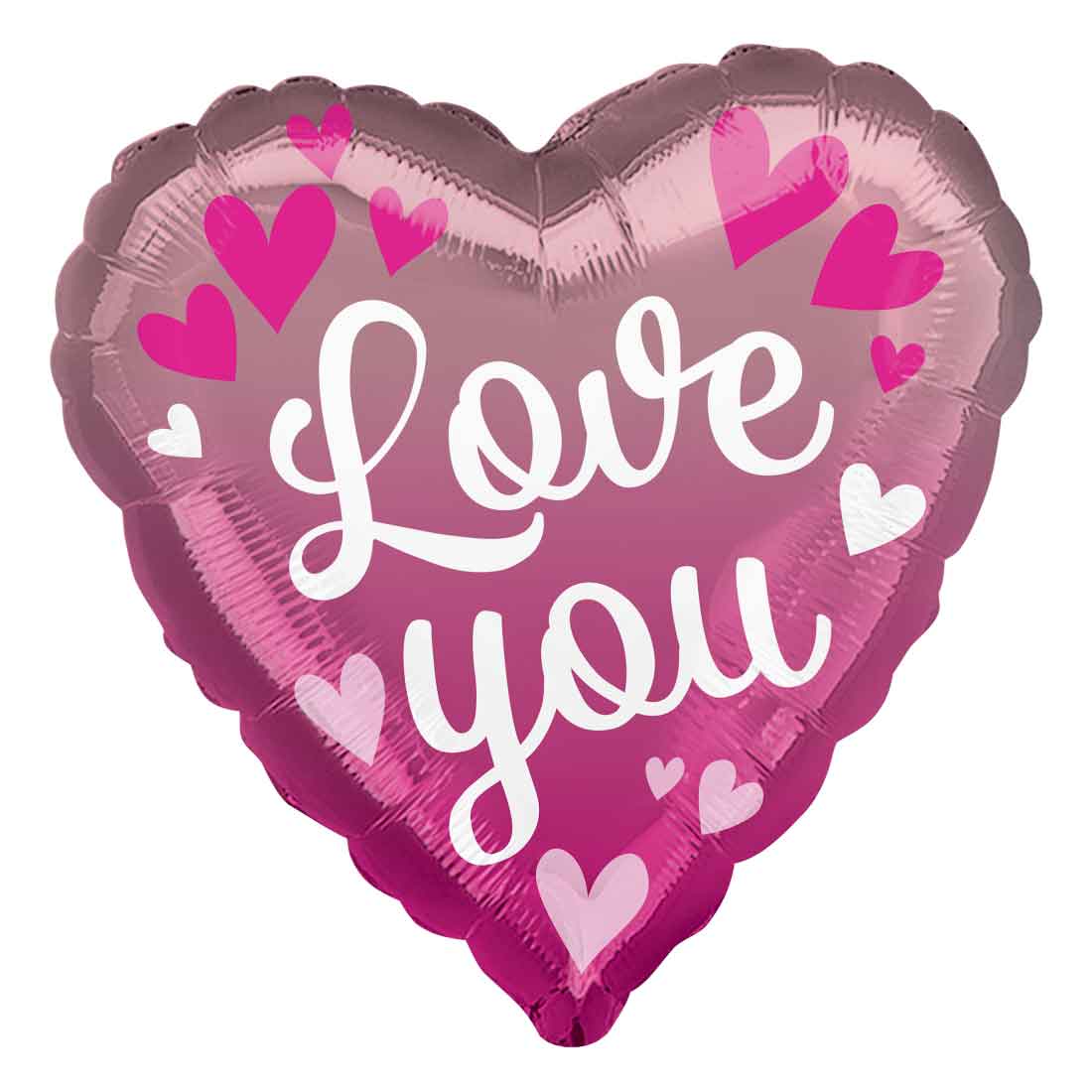 Ombre Love You Pink Foil Balloon 43x43cm Balloons & Streamers - Party Centre