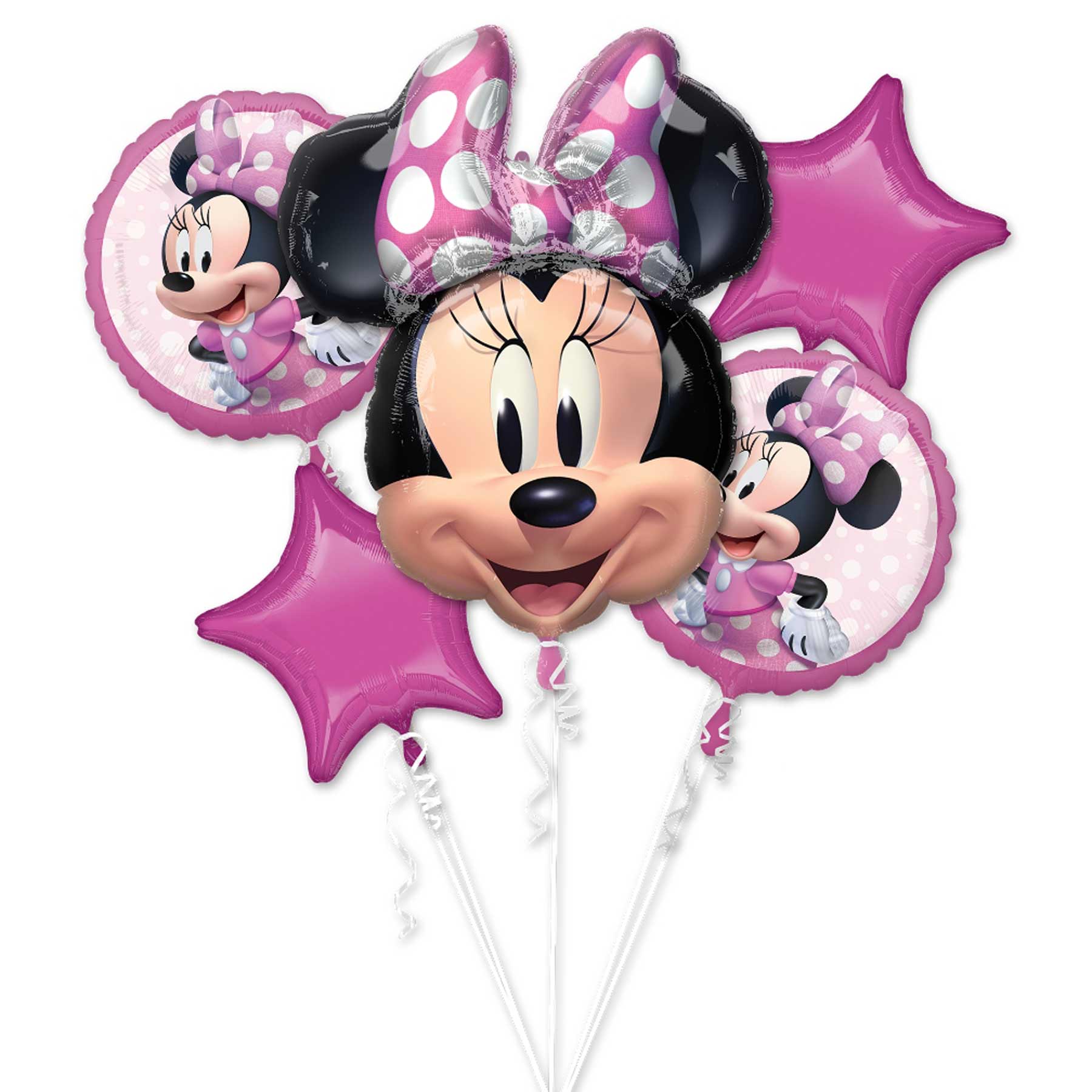 Minnie Mouse Forever Balloon Bouquet 5pcs Balloons & Streamers - Party Centre