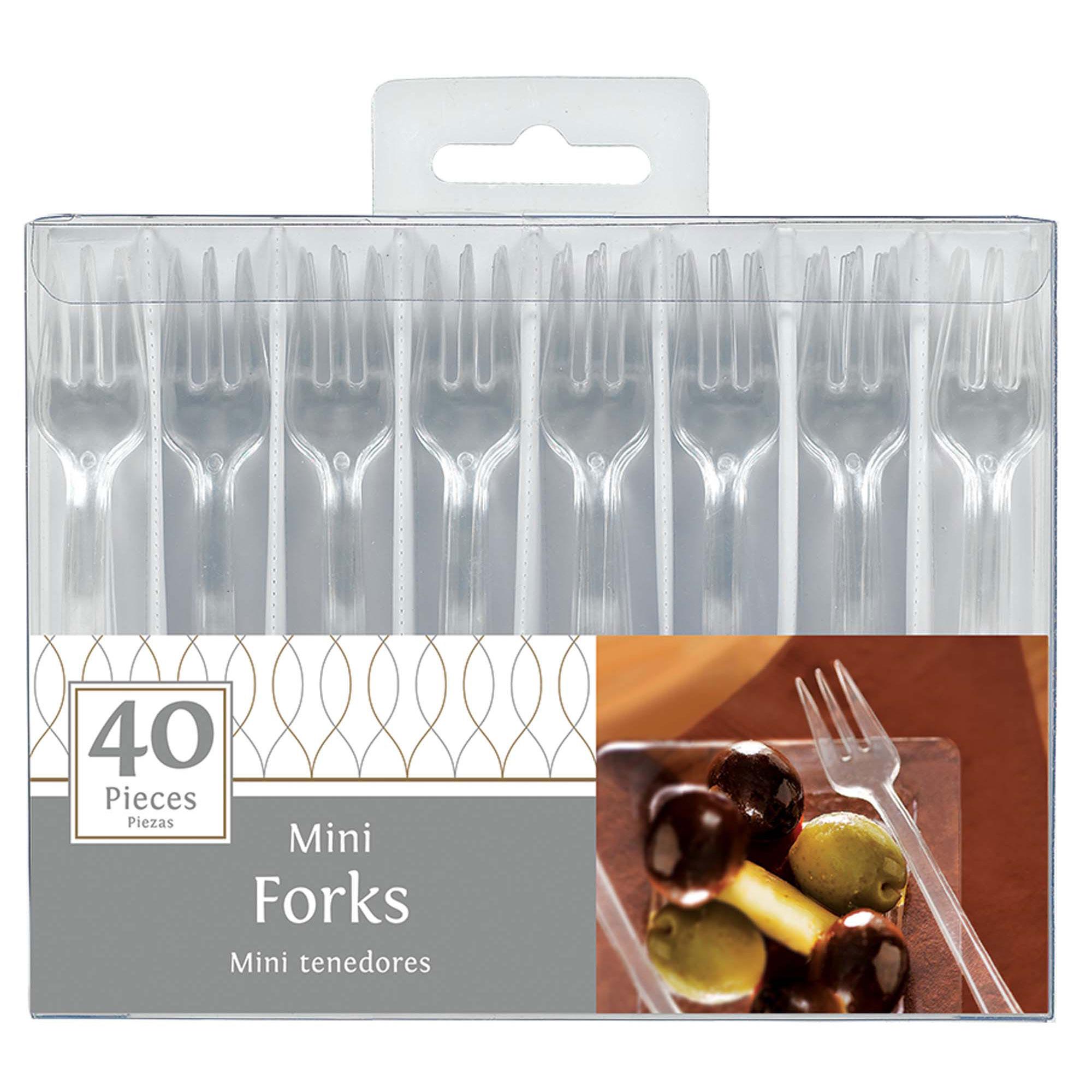 Clear Mini Plastic Forks 40pcs Candy Buffet - Party Centre