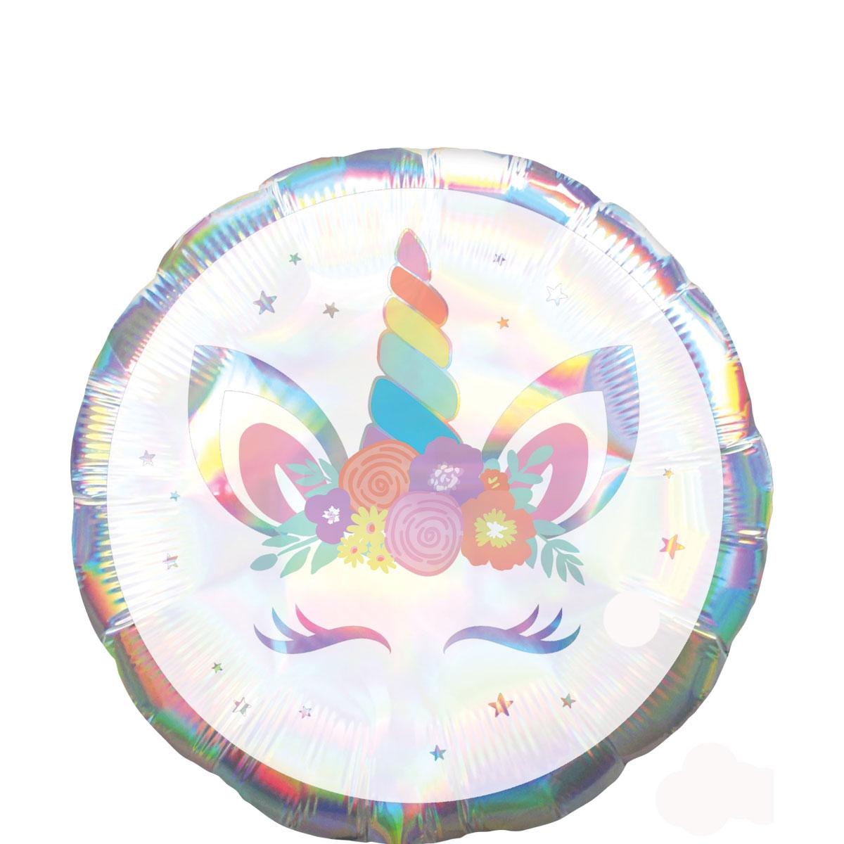 Unicorn Party Iridescent Foil Balloon 45cm Balloons & Streamers - Party Centre