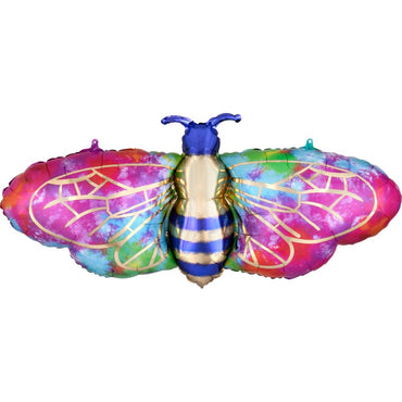 Tie-Dye Bee SuperShape Balloon 99x45cm Balloons & Streamers - Party Centre