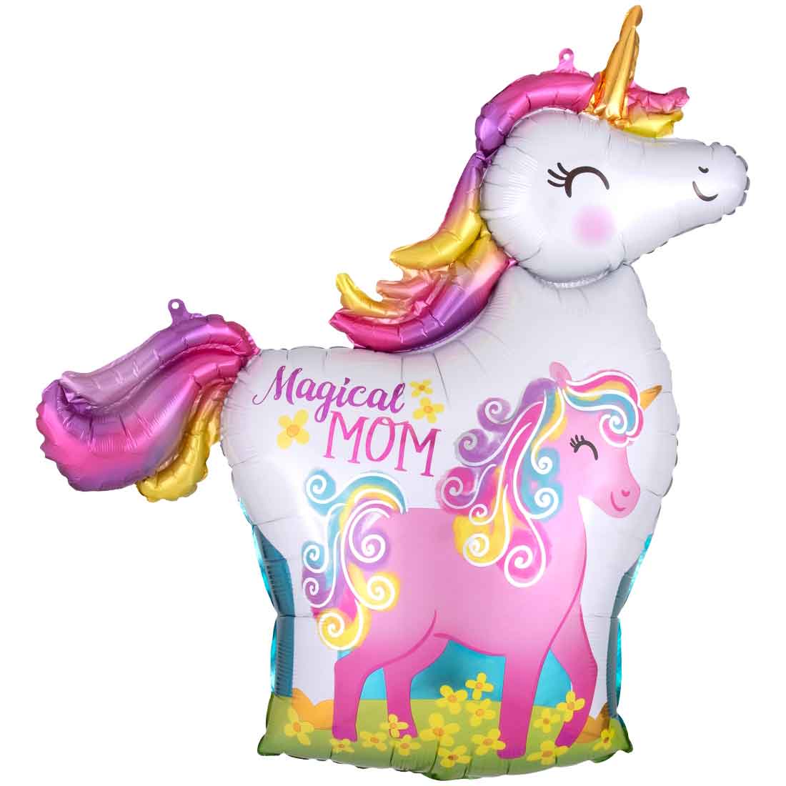 Mama & Baby Unicorn Supershape Foil Balloon 81x81cm Balloons & Streamers - Party Centre