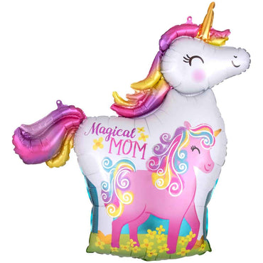Mama & Baby Unicorn Supershape Foil Balloon 81x81cm Balloons & Streamers - Party Centre