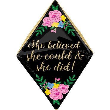 She Believed She Could Ultrashape Foil Balloon 38x63cm Balloons & Streamers - Party Centre