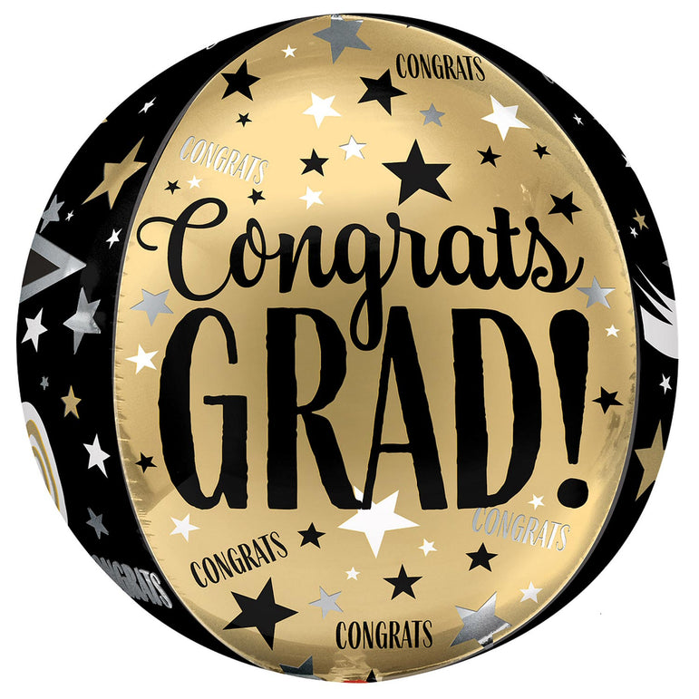 Congrats Grad Cap & Diploma Orbz Foil Balloon 38cmx40cm