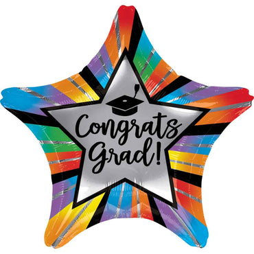Congrats Grad Radiant Star Foil Balloon 48x48cm Balloons & Streamers - Party Centre