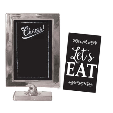 Silver Customizable Plastic Table Frame Decorations - Party Centre