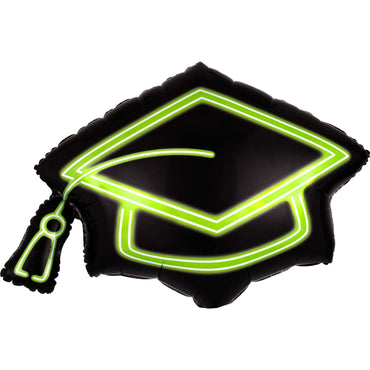 Neon Graduation Cap SuperShape Balloon 78x55cm Balloons & Streamers - Party Centre
