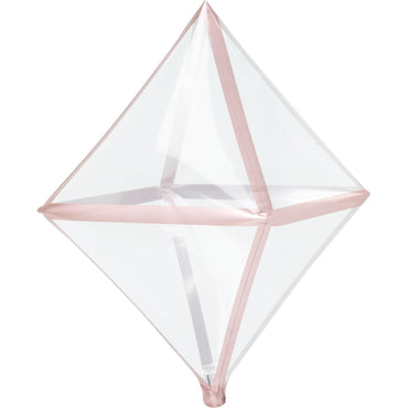 Rose Gold Trim Anglez UltraShape Clear Balloon 38x63cm Balloons & Streamers - Party Centre