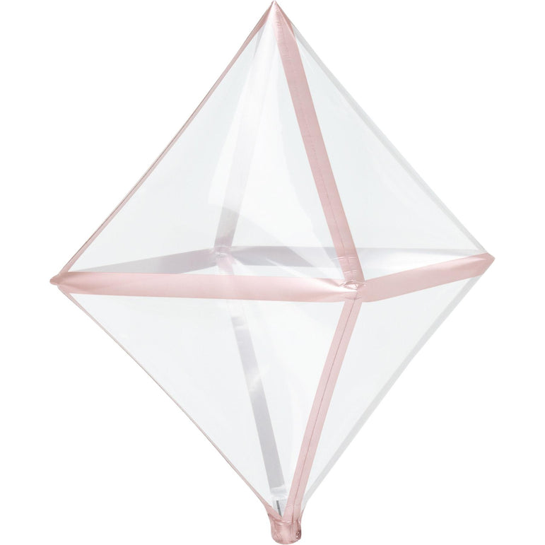 Rose Gold Trim Anglez UltraShape Clear Balloon 38x63cm Balloons & Streamers - Party Centre