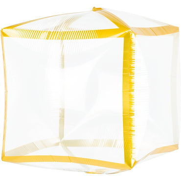 Gold Trim Cubez UltraShape Foil Balloon 38cm Balloons & Streamers - Party Centre