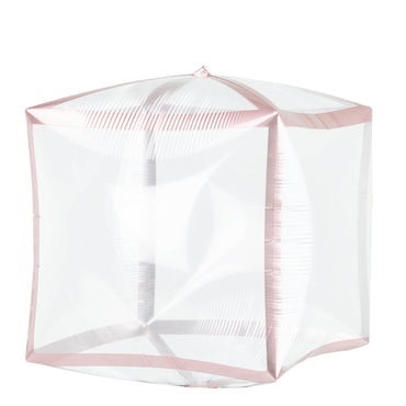 Rose Gold Trim Cubez Balloon 38cmx38cm