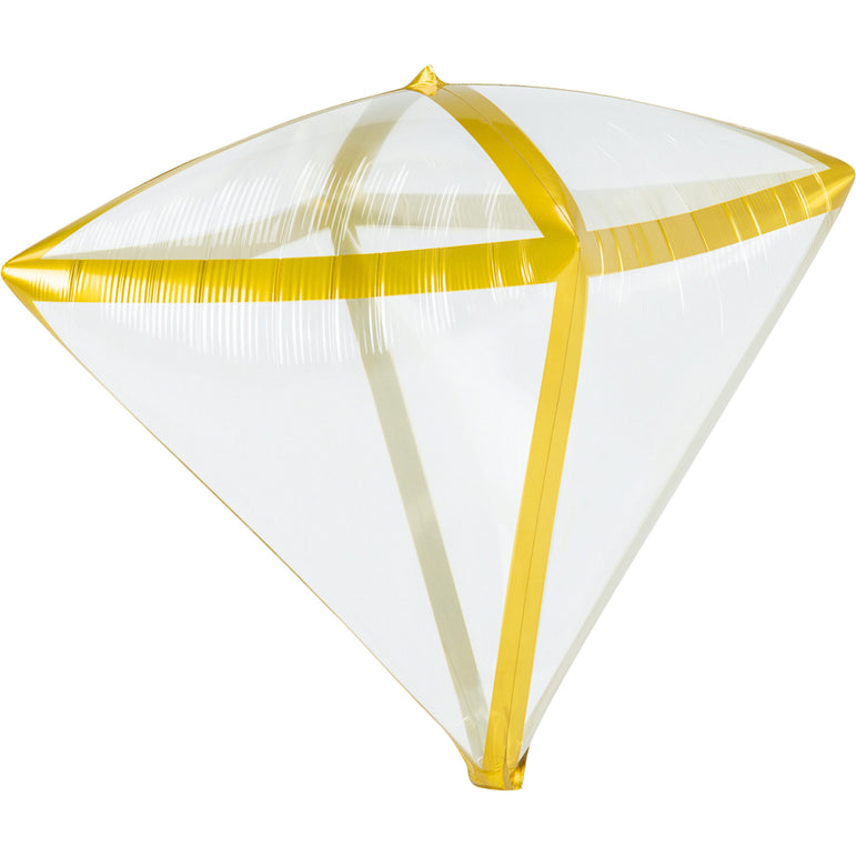 Gold Trim Diamondz UltraShape Balloon 38x43cm