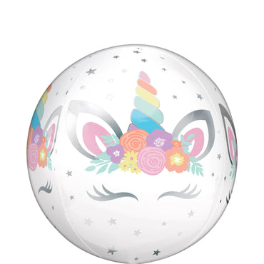 Unicorn Party Orbz Balloon 38x40cm Balloons & Streamers - Party Centre