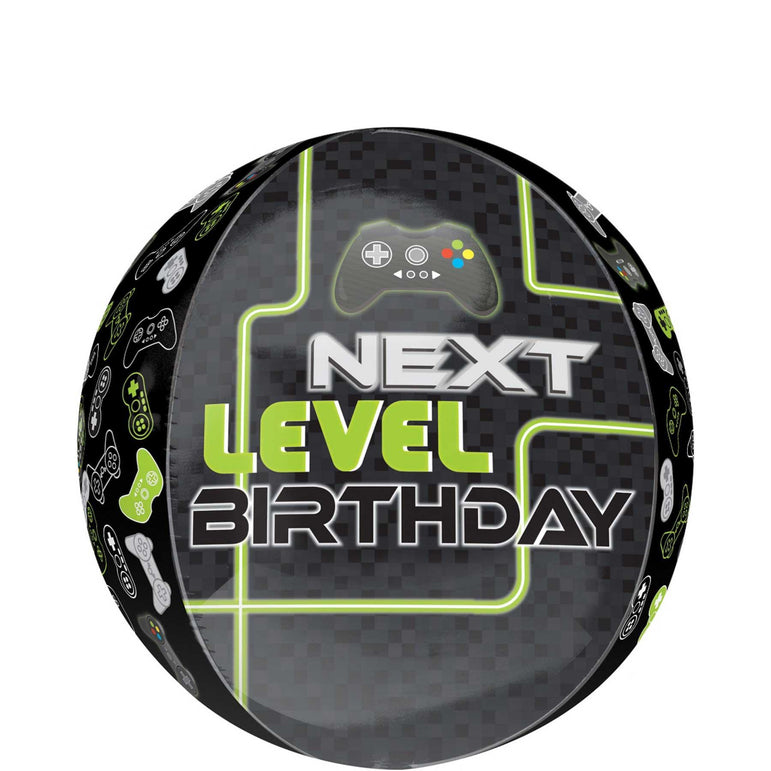 Level Up Birthday Orbz Balloon 38x40cm Balloons & Streamers - Party Centre