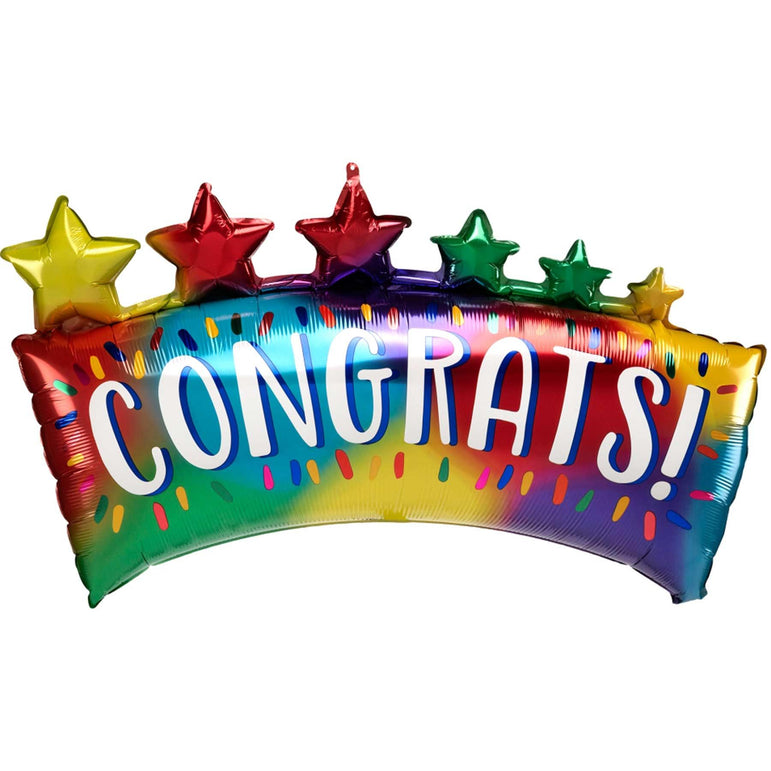 Congrats Star Banner SuperShape 86x48cm Balloons & Streamers - Party Centre