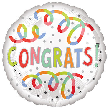 Congrats Swirl Foil Balloon 43cm