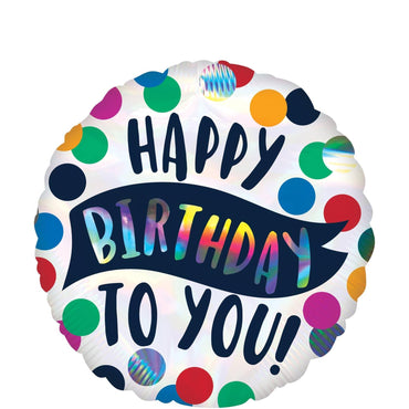 Time to Party Iridescent Foil Balloon 45cm Balloons & Streamers - Party Centre