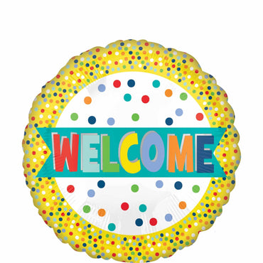 Welcome Lots of Dots Foil Balloon 45cm Balloons & Streamers - Party Centre