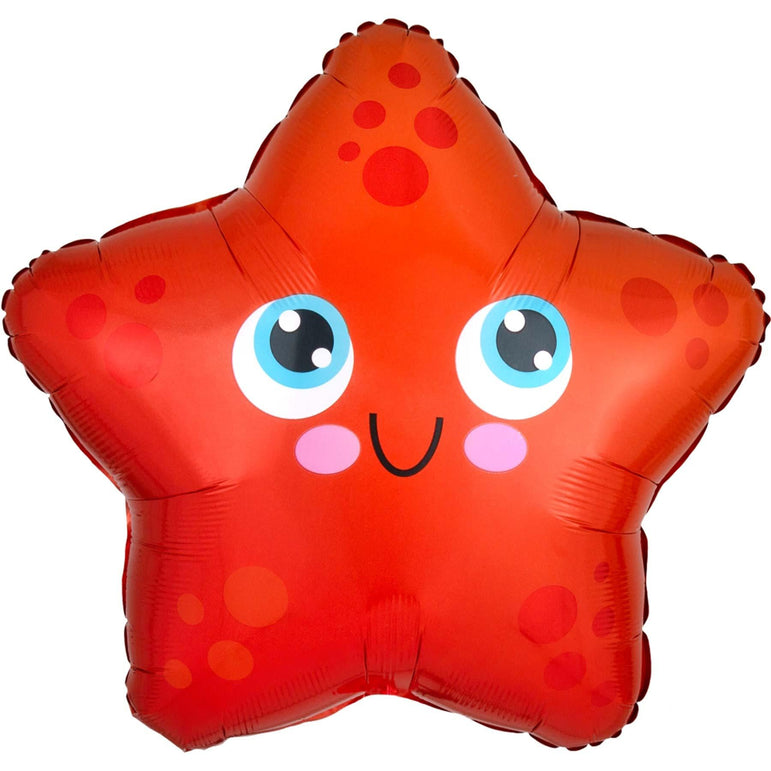 Starfish Standard Shape Foil Balloon 43x40cm Balloons & Streamers - Party Centre