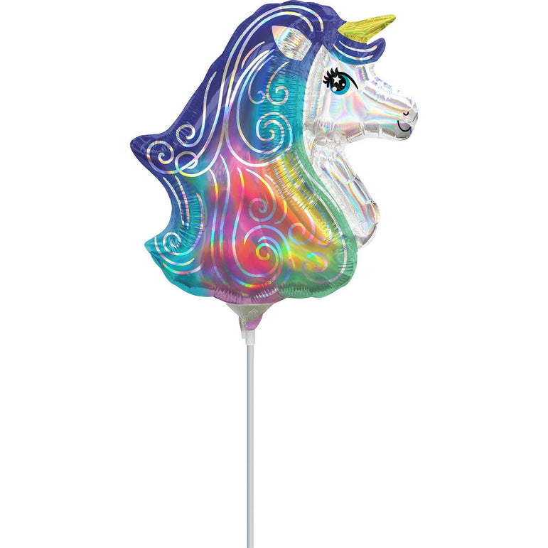 Unicorn Iridescent Mini Shape Balloon 22x27cm