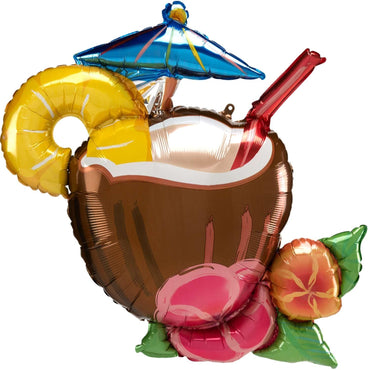 Coconut Pina Colada SuperShape Balloon 76x71cm Balloons & Streamers - Party Centre